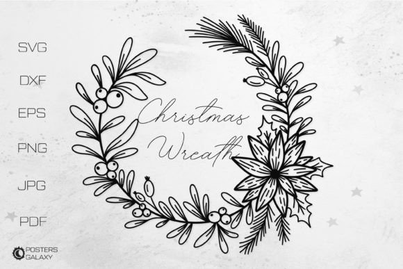 A Hand Drawn Holiday Wreath for Graphic and Illustration Projects