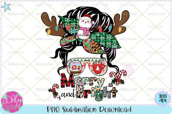 A Holiday Graphic Review: Merry Christmas Mama Messy Bun PNG