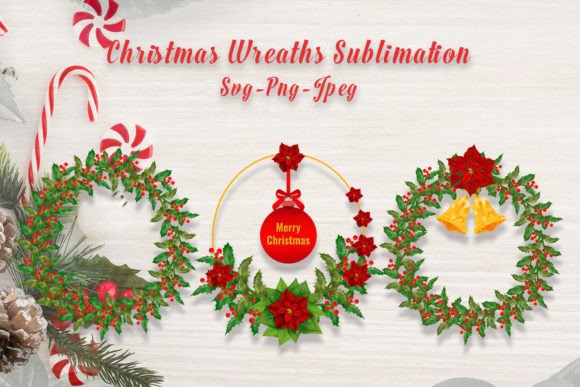 Christmas Wreaths Sublimation: A Graphic for Seasonal Style