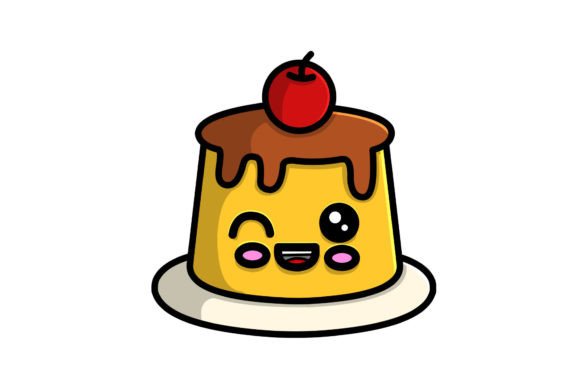 Cute Pudding Christmas Graphics for Creative Products