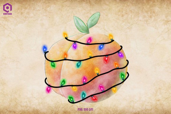 Peach Christmas Lights Graphics for Creative Entrepreneurs